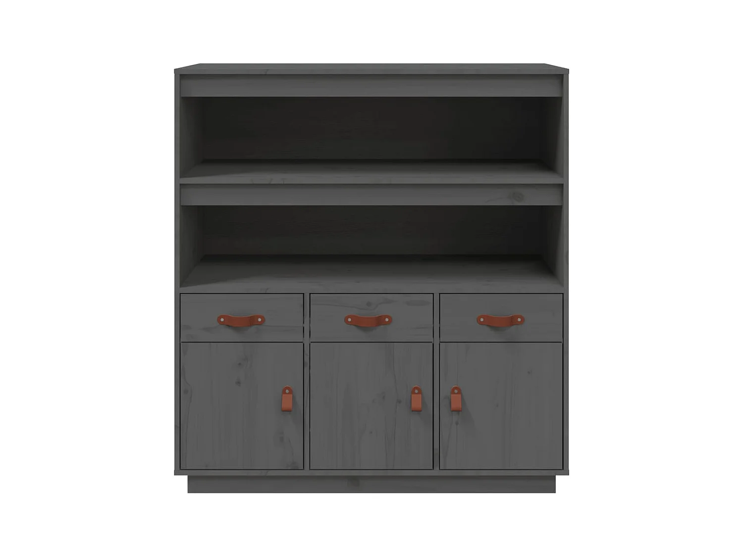 Aparador cômoda armário organizador unidade cozinha sala sala alta 100 x 40 x 108,5 cm madeira de pinho cinza maciço 02_0034222