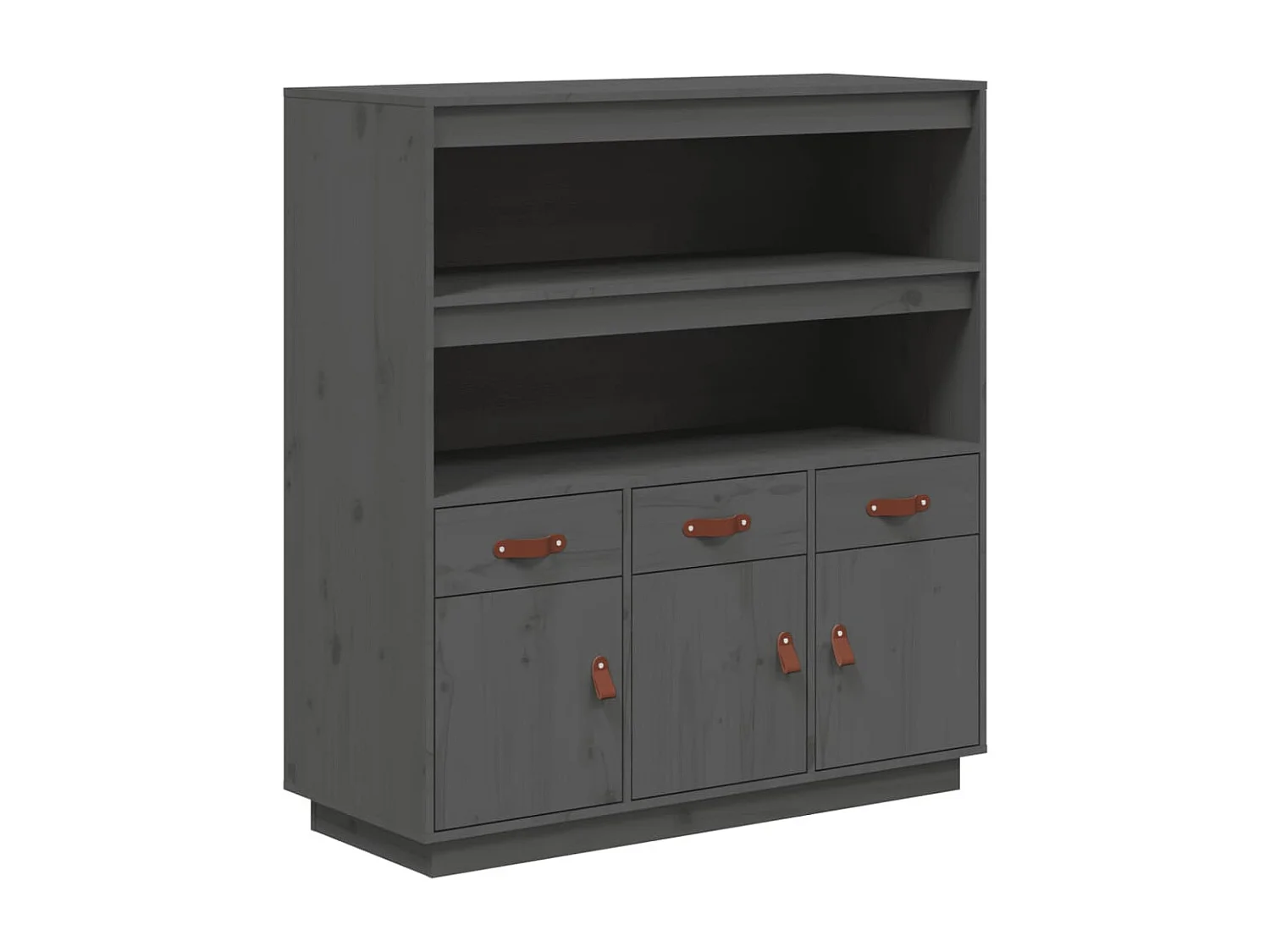 Aparador cómoda armario mueble organizador cocina salón salón alto 100 x 40 x 108,5 cm madera maciza de pino gris 02_0034222