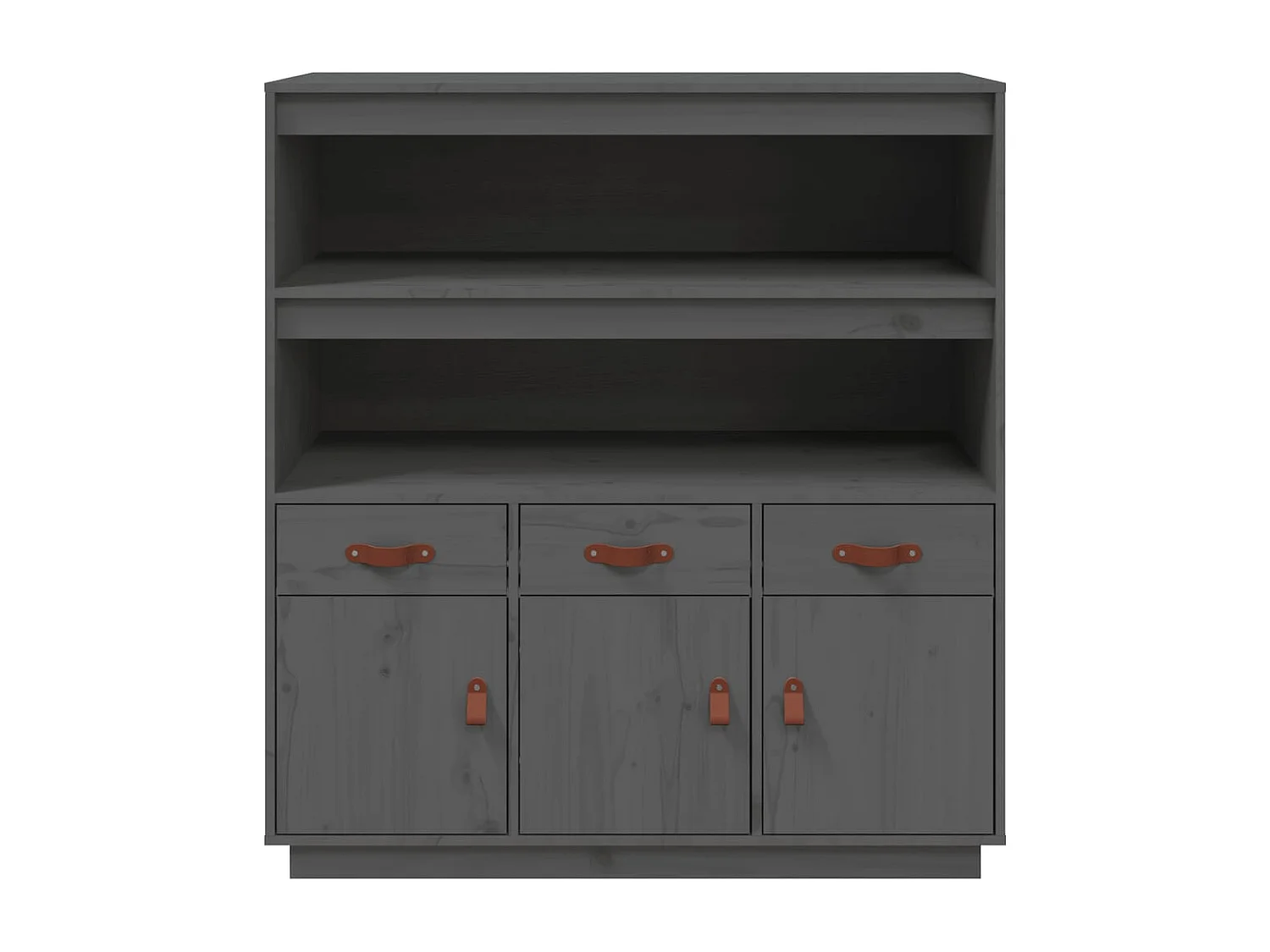 Aparador cómoda armario mueble organizador cocina salón salón alto 100 x 40 x 108,5 cm madera maciza de pino gris 02_0034222