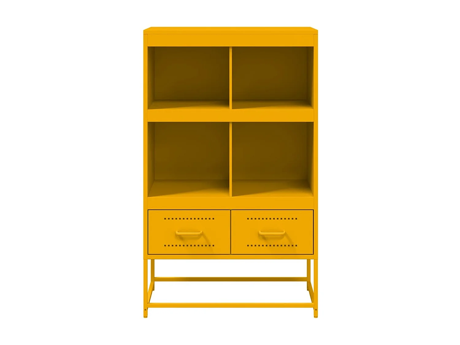 Aparador buffet cómoda armario mueble organizador cocina salón salón alto amarillo mostaza 68 x 39 x 111,5 cm acero amarillo 02_0034737