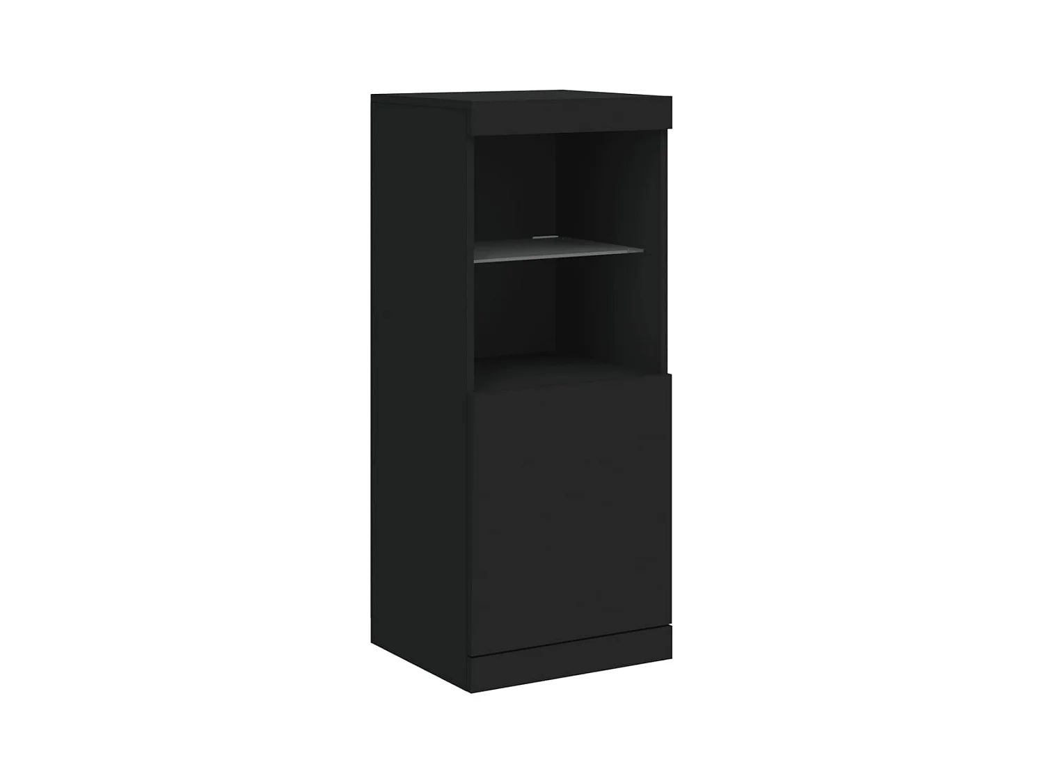 Aparador cómoda cómoda armario mueble organizador cocina salón salón con luces LED 162 x 37 x 100 cm negro 02_0030017