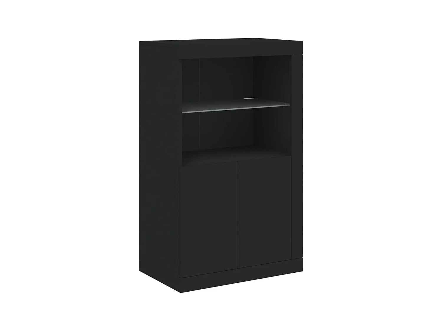 Aparador cómoda cómoda armario mueble organizador cocina salón salón con luces LED 162 x 37 x 100 cm negro 02_0030017