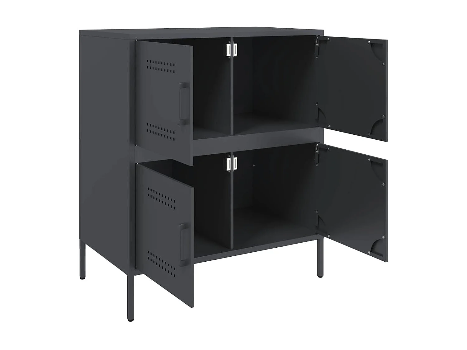 Credenza cassettiera armadio contenitore organizer cucina soggiorno soggiorno 68 x 39 x 79 cm acciaio antracite 02_0029706