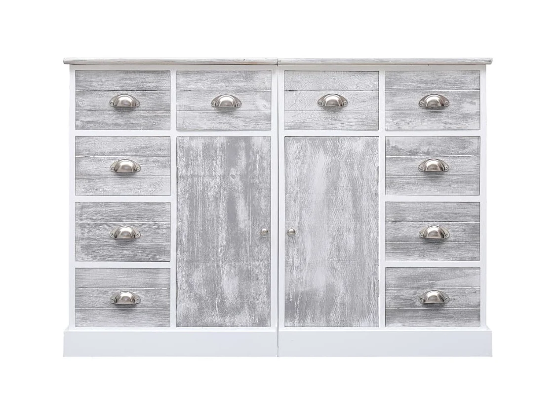 Aparador cômoda armário organizador de unidade cozinha sala sala com 10 gavetas 113 x 30 x 79 cm madeira cinza 02_0029721