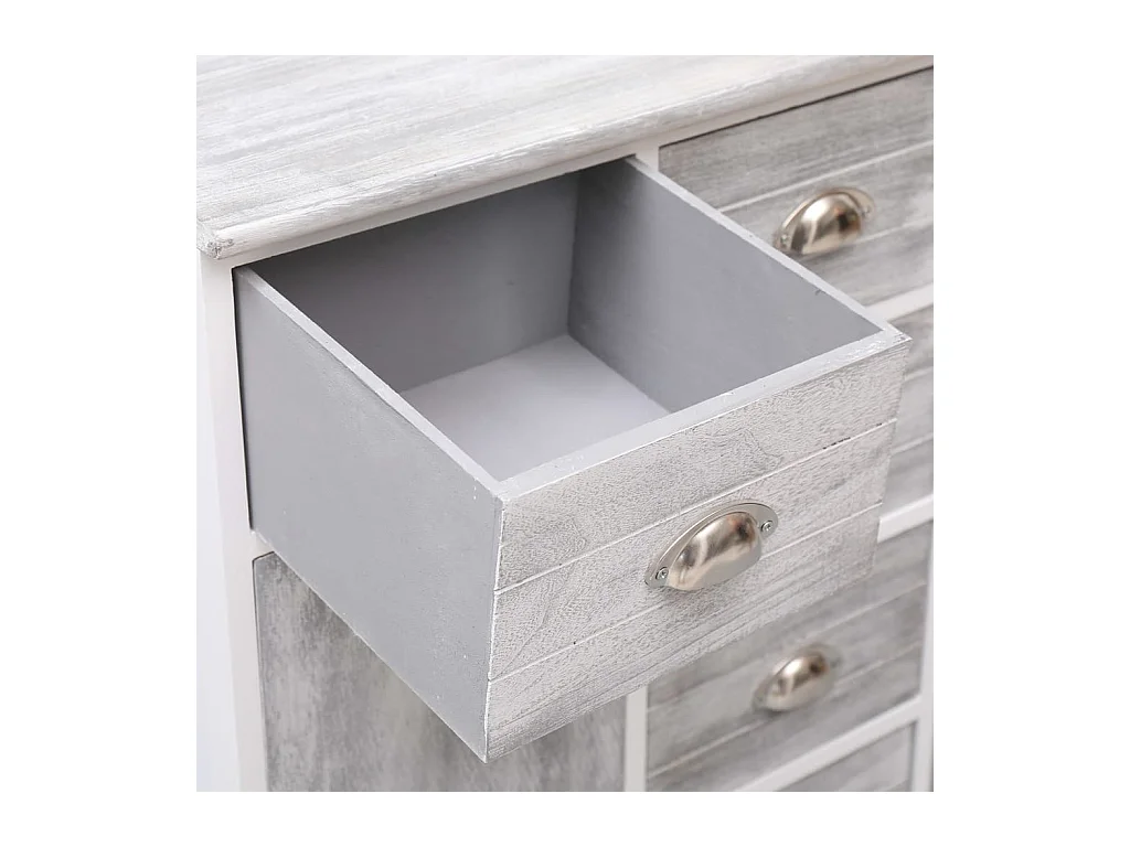 Aparador cômoda armário organizador de unidade cozinha sala sala com 10 gavetas 113 x 30 x 79 cm madeira cinza 02_0029721