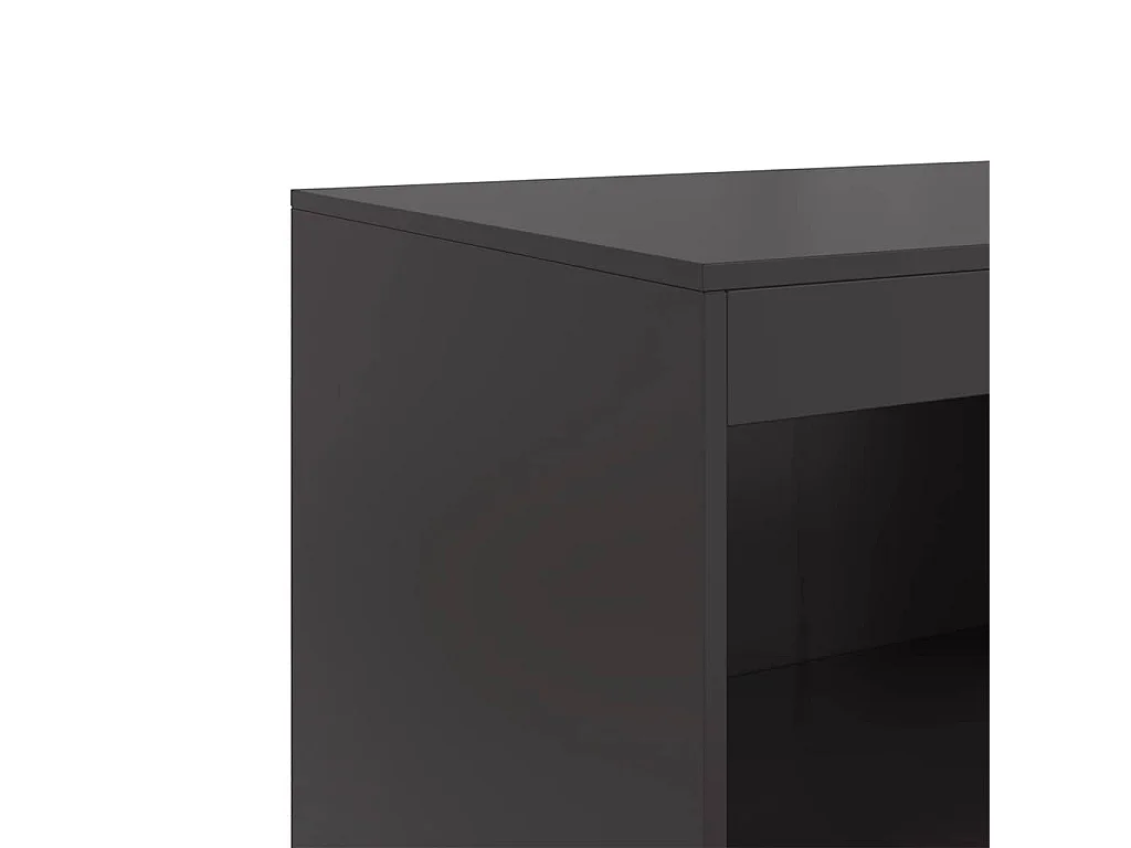 Credenza buffet cassettiera mobile contenitore organizer cucina soggiorno soggiorno 67 x 39 x 107 cm acciaio nero 02_0036010