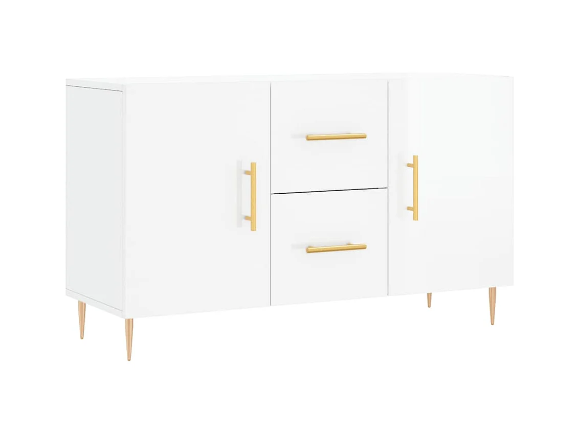 Credenza cassettiera cassettiera mobile contenitore organizer cucina soggiorno lucido 100 x 36 x 60 cm derivati ​​del legno bianco 02_0030553