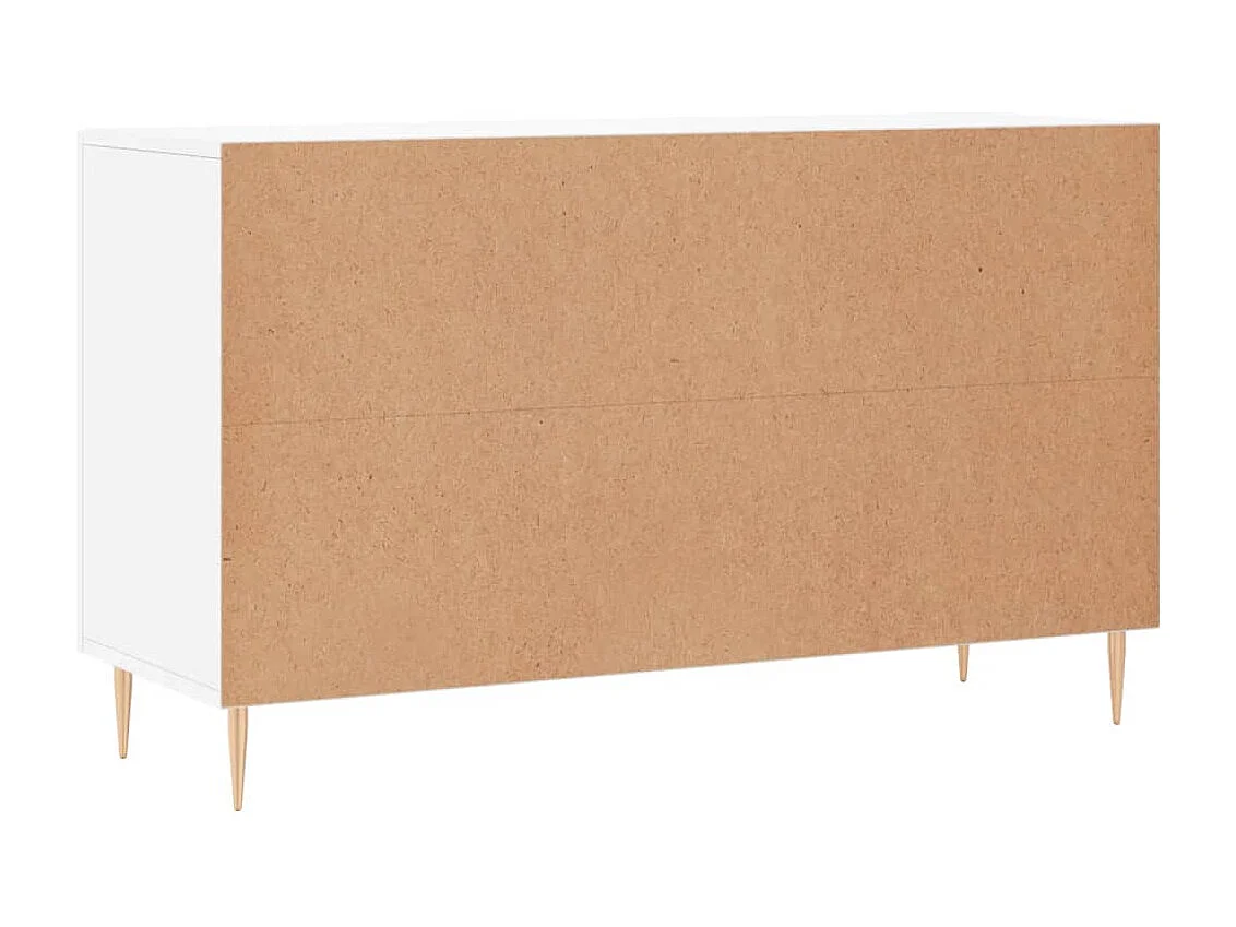 Aparador cómoda cómoda armario mueble organizador cocina salón brillante 100 x 36 x 60 cm madera contrachapada blanco 02_0030553