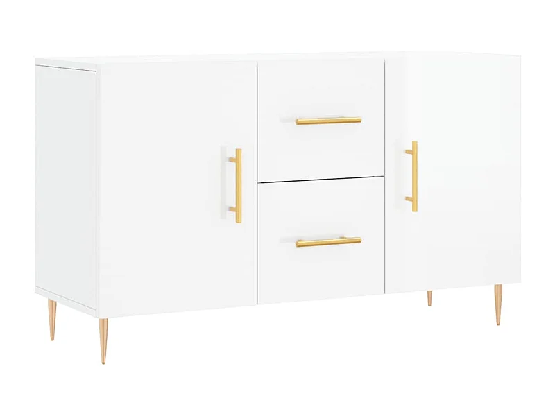 Credenza cassettiera cassettiera mobile contenitore organizer cucina soggiorno lucido 100 x 36 x 60 cm derivati ​​del legno bianco 02_0030553