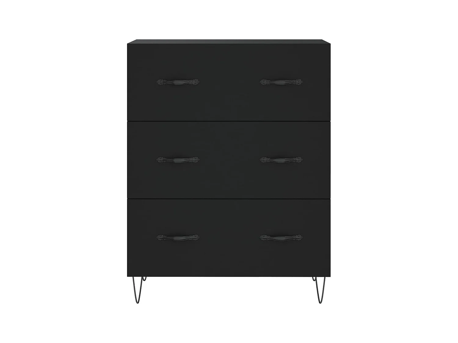 Aparador buffet cómoda armario mueble organizador cocina salón salón 69,5 x 34 x 90 cm madera contrachapada negra 02_0036039