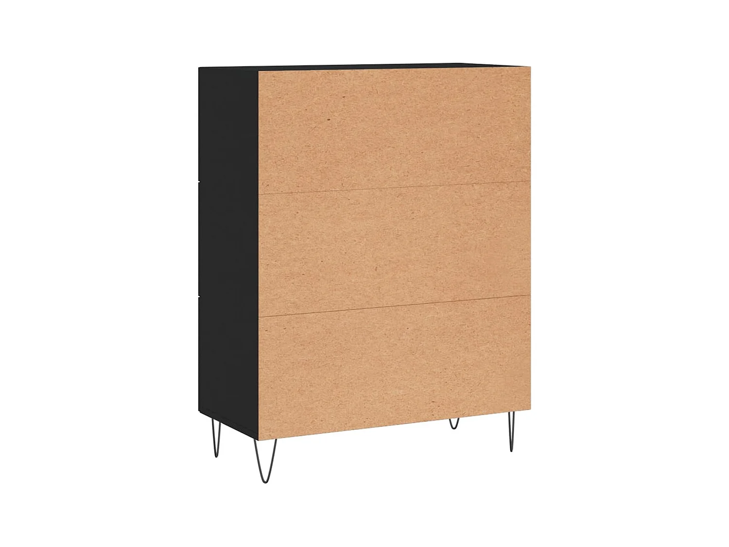 Aparador buffet cómoda armario mueble organizador cocina salón salón 69,5 x 34 x 90 cm madera contrachapada negra 02_0036039