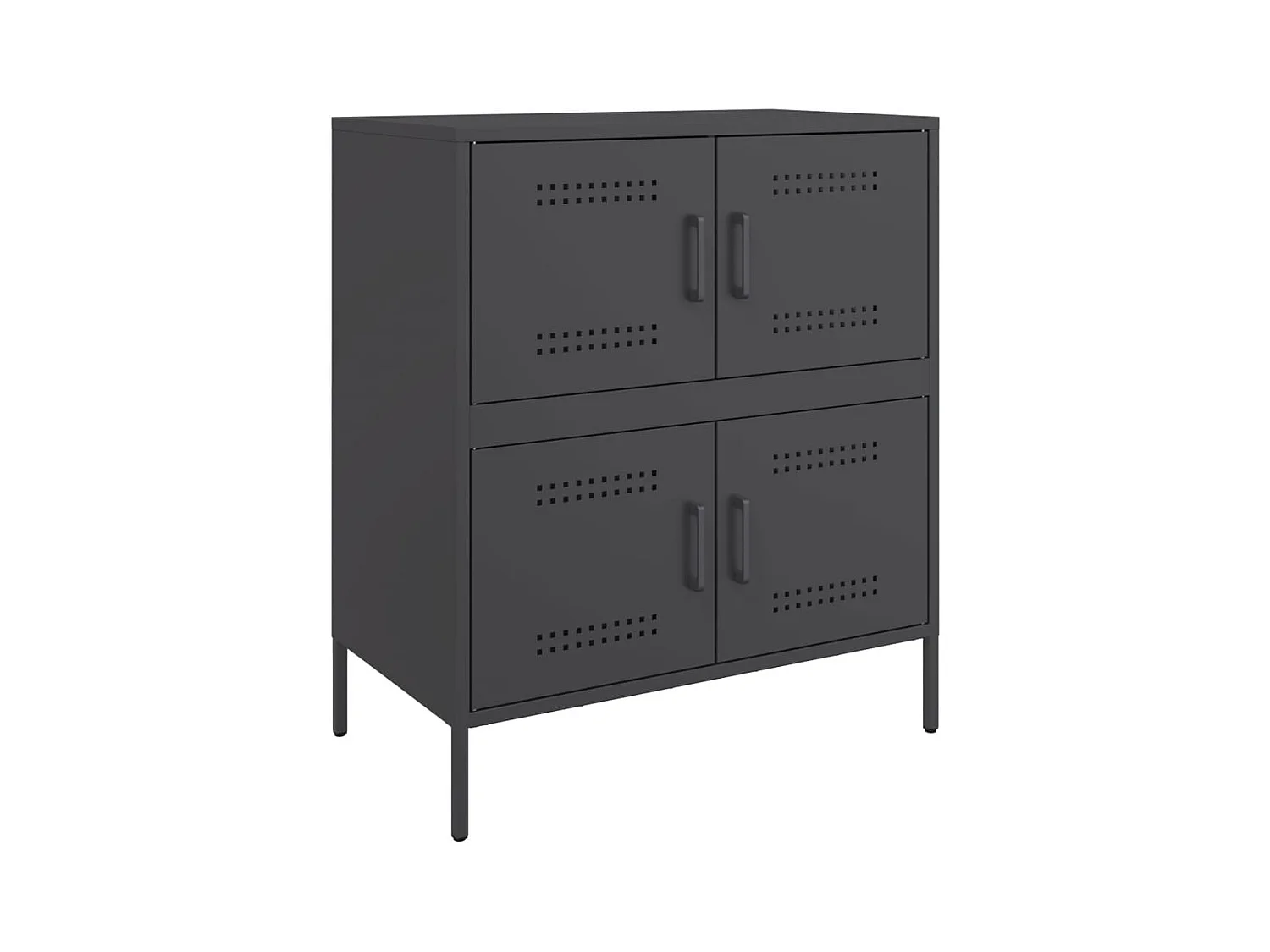 Credenza buffet cassettiera mobile contenitore organizer cucina soggiorno soggiorno 68 x 39 x 79 cm acciaio nero 02_0036021