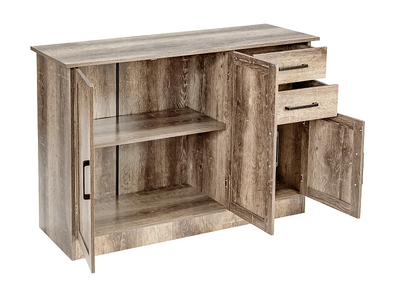Credenza da cucina con 3 ante e 2 cassetti 110 x 40 x 78 cm Credenza bassa con ripiano regolabile per soggiorno ufficio e sala da pranzo 20_0005624