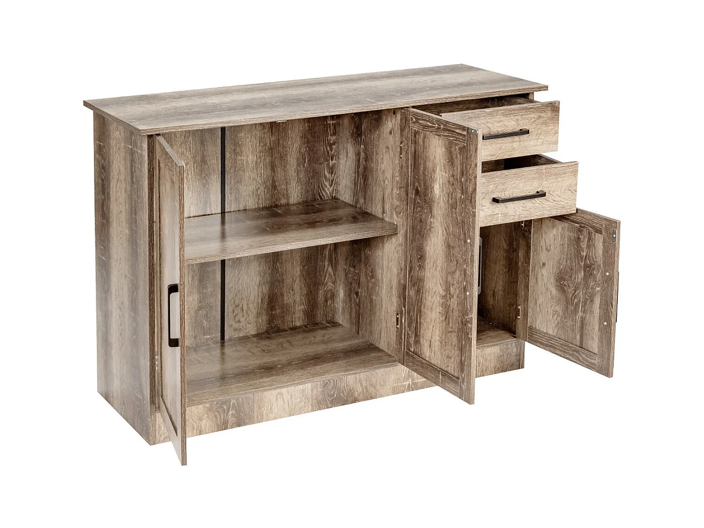 Credenza da cucina con 3 ante e 2 cassetti 110 x 40 x 78 cm Credenza bassa con ripiano regolabile per soggiorno ufficio e sala da pranzo 20_0005624