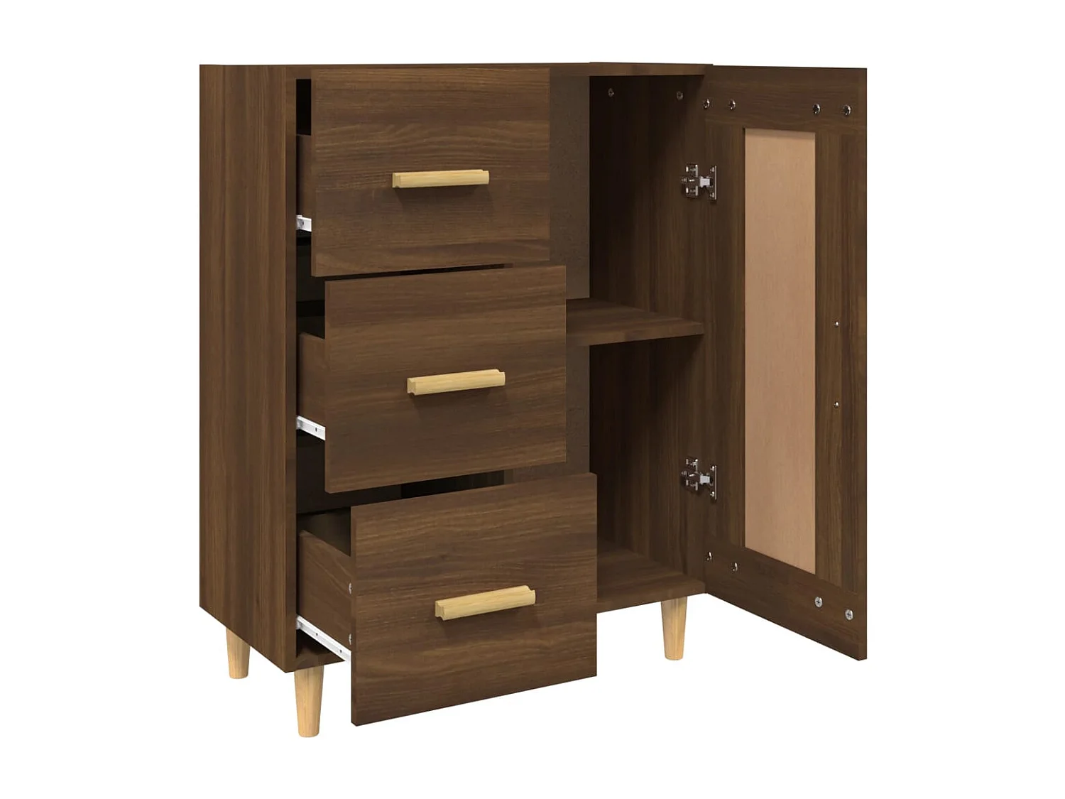 Buffet aparador cômoda armário unidade de armazenamento organizador cozinha sala de estar 69,5 x 34 x 90 cm madeira trabalhada marrom 02_0031376