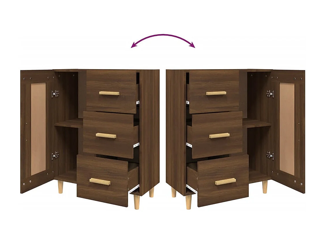 Buffet aparador cômoda armário unidade de armazenamento organizador cozinha sala de estar 69,5 x 34 x 90 cm madeira trabalhada marrom 02_0031376