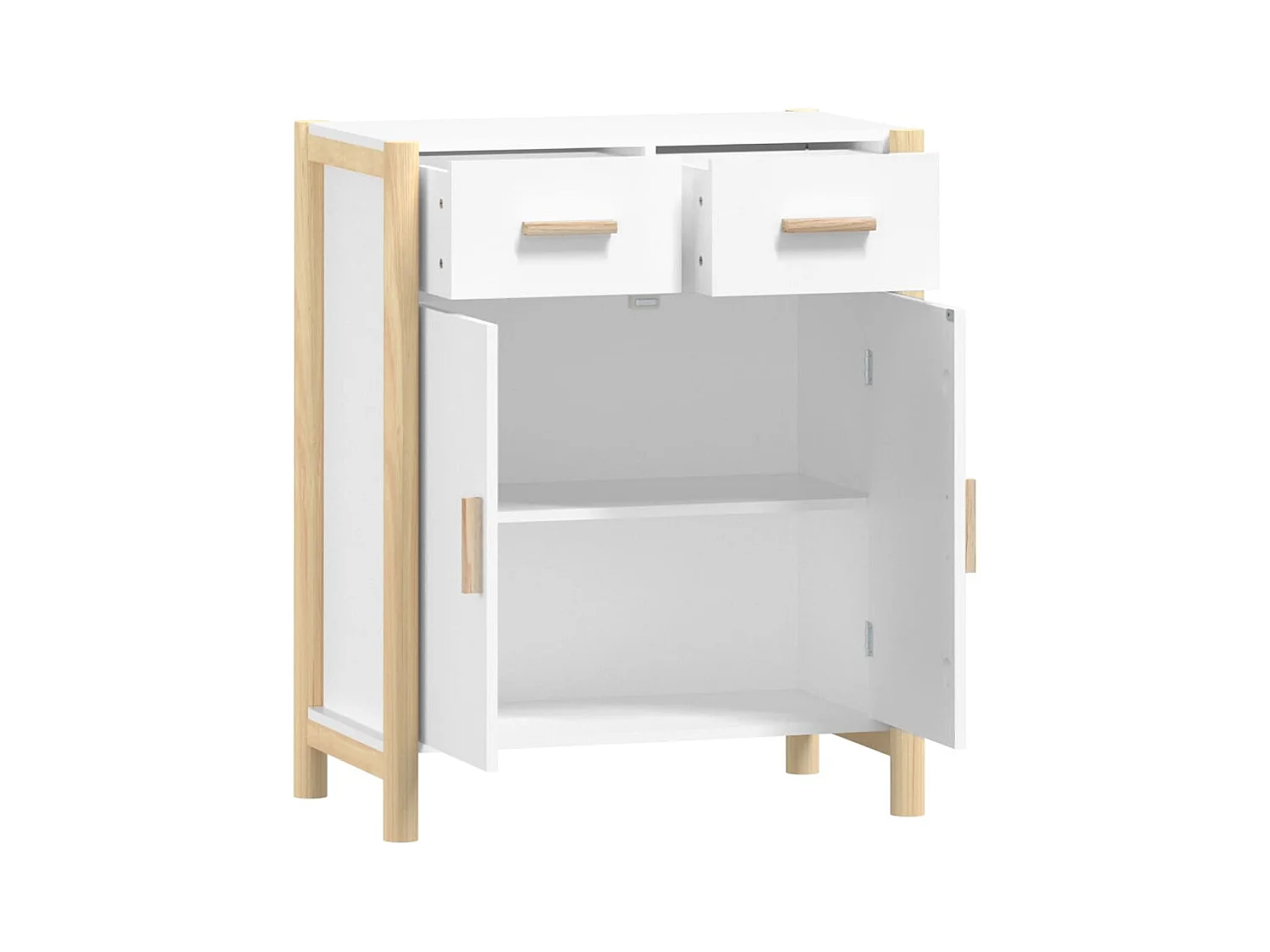 Aparador buffet cómoda mueble mueble de almacenaje organizador cocina salón salón 62 x 38 x 75 cm madera contrachapada blanco 02_0030379