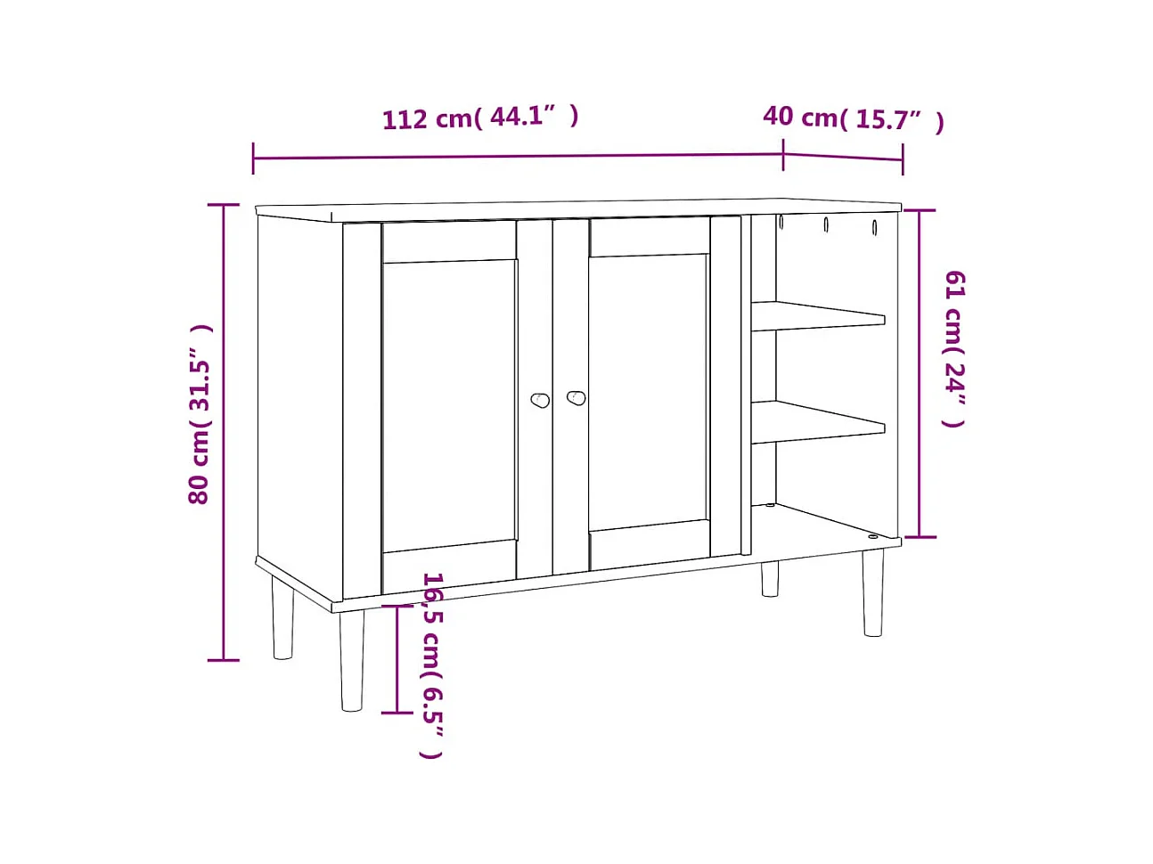 Credenza buffet cassettiera mobile contenitore organizer cucina soggiorno soggiorno effetto rattan 112 x 40 x 80 cm legno massiccio di pino bianco 02_0036222