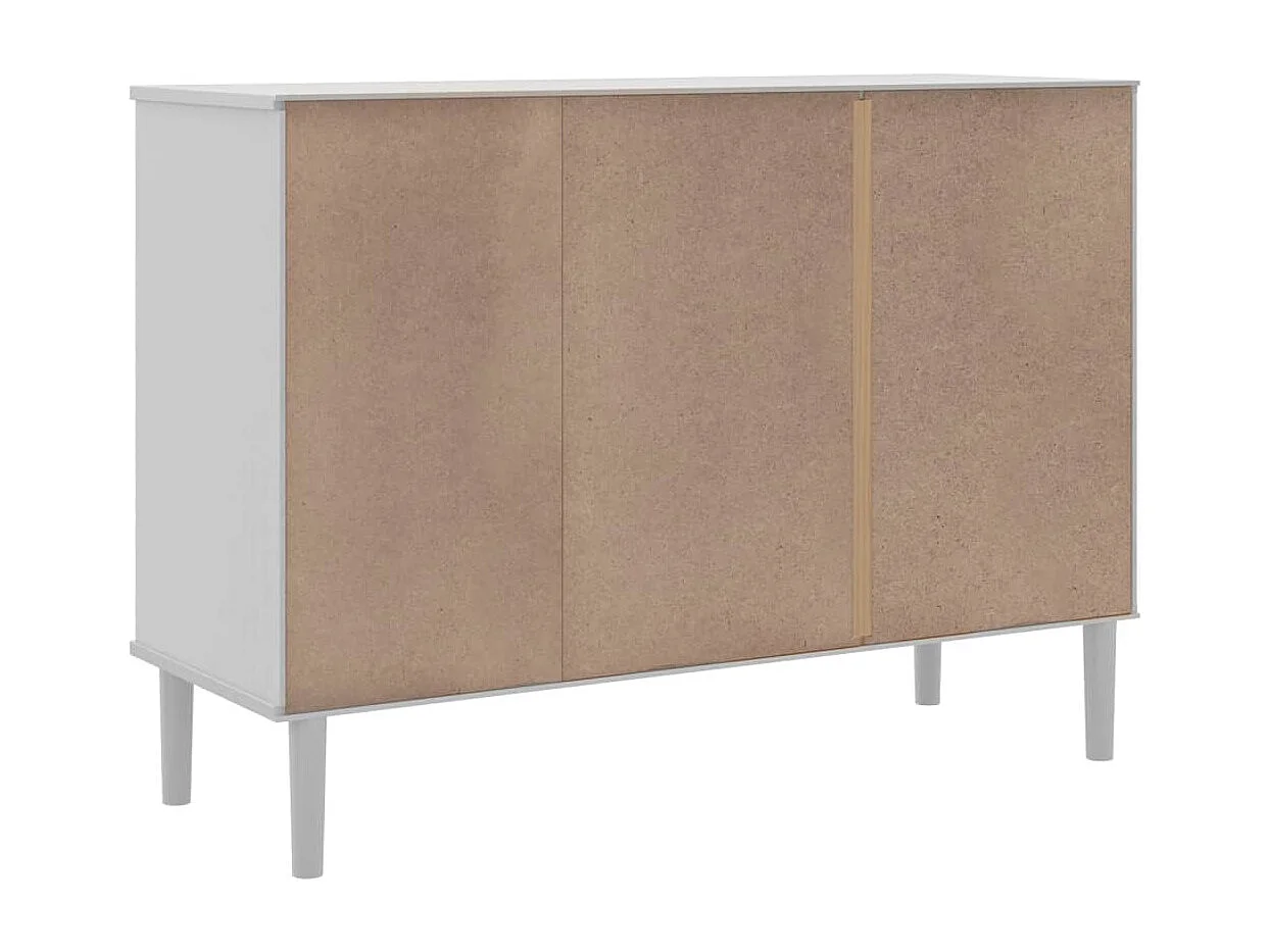 Buffet aparador cômoda armário unidade de armazenamento organizador cozinha sala de estar rattan look 112 x 40 x 80cm madeira maciça de pinho branco 02_0036222