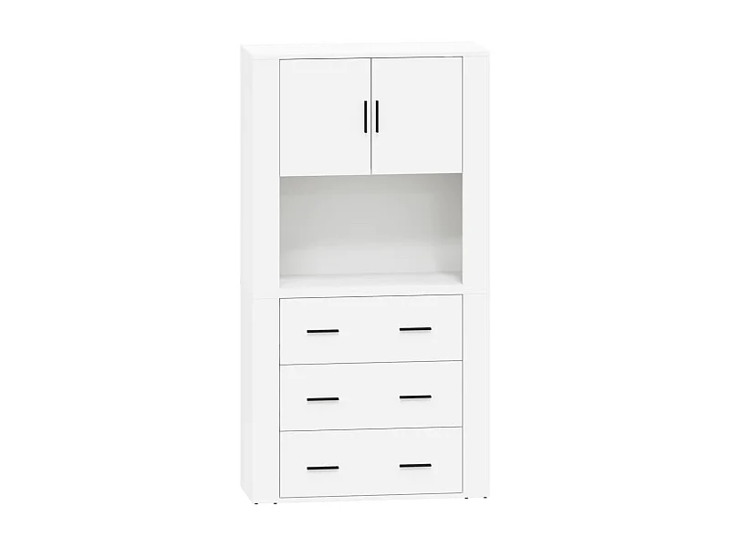 Credenza buffet cassettiera mobile contenitore organizer cucina soggiorno soggiorno legno multistrato bianco 02_0032779