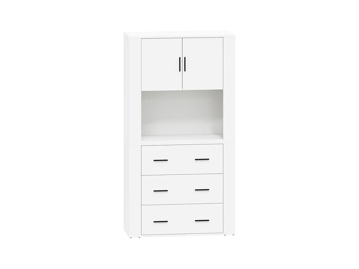 Credenza buffet cassettiera mobile contenitore organizer cucina soggiorno soggiorno legno multistrato bianco 02_0032779