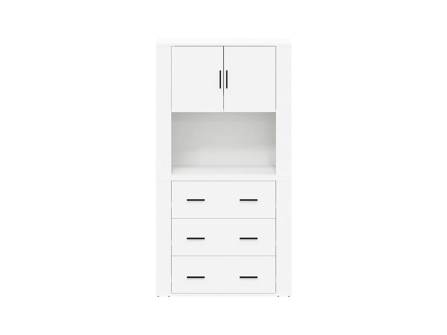 Credenza buffet cassettiera mobile contenitore organizer cucina soggiorno soggiorno legno multistrato bianco 02_0032779