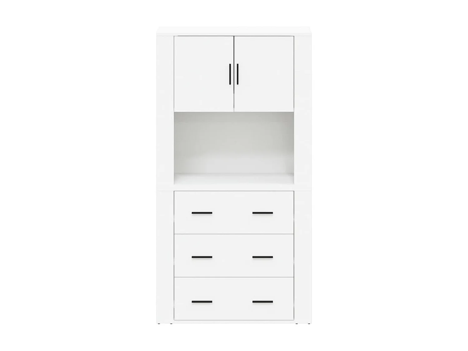 Credenza buffet cassettiera mobile contenitore organizer cucina soggiorno soggiorno legno multistrato bianco 02_0032779