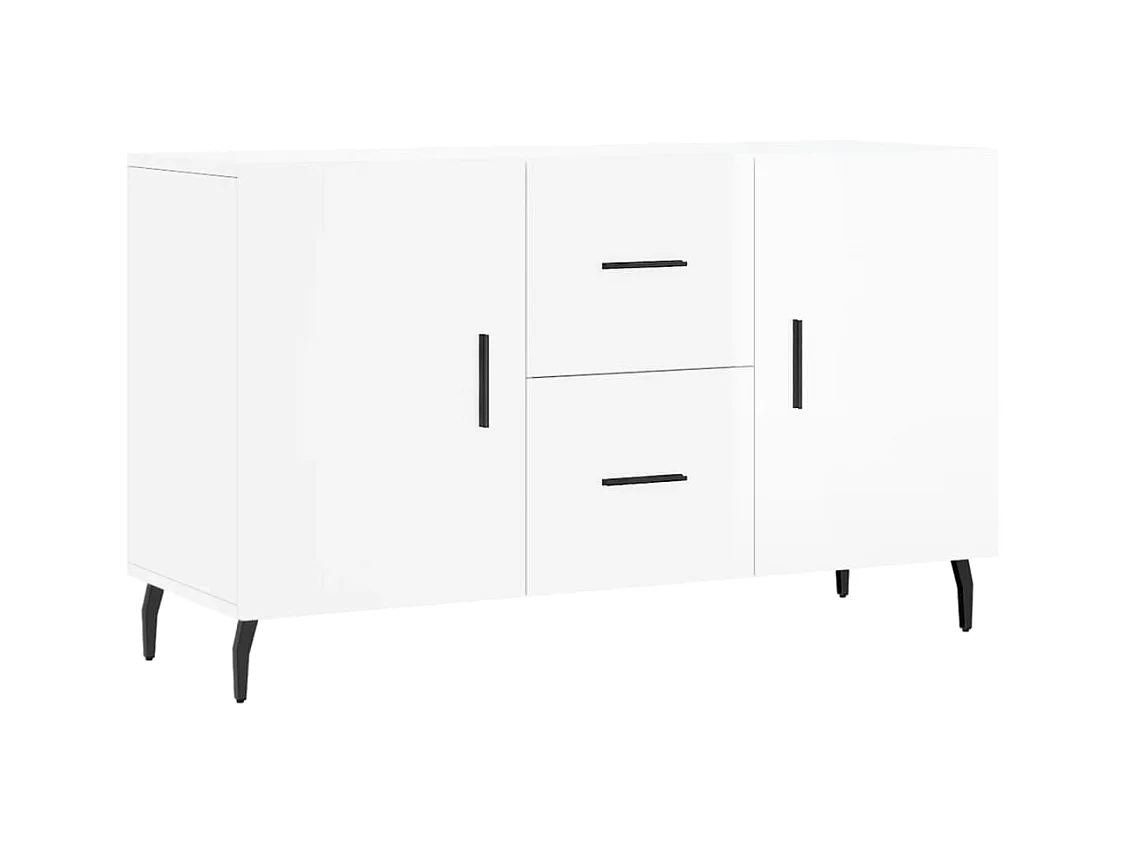 Credenza buffet cassettiera mobile contenitore organizer cucina soggiorno lucido 100 x 36 x 60 cm derivati ​​del legno bianco 02_0030557