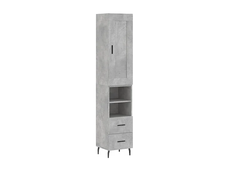 Credenza buffet cassettiera mobile contenitore organizer cucina soggiorno soggiorno alto 34,5 x 34 x 180 cm derivati ​​del legno grigio 02_0034253