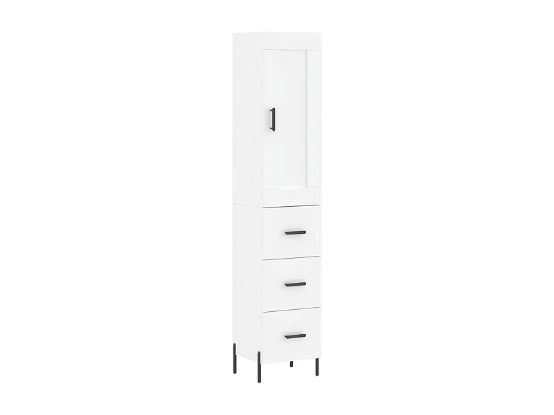 Credenza buffet cassettiera mobile contenitore organizer cucina soggiorno soggiorno alto 34,5 x 34 x 180 cm derivati ​​del legno bianco 02_0032300
