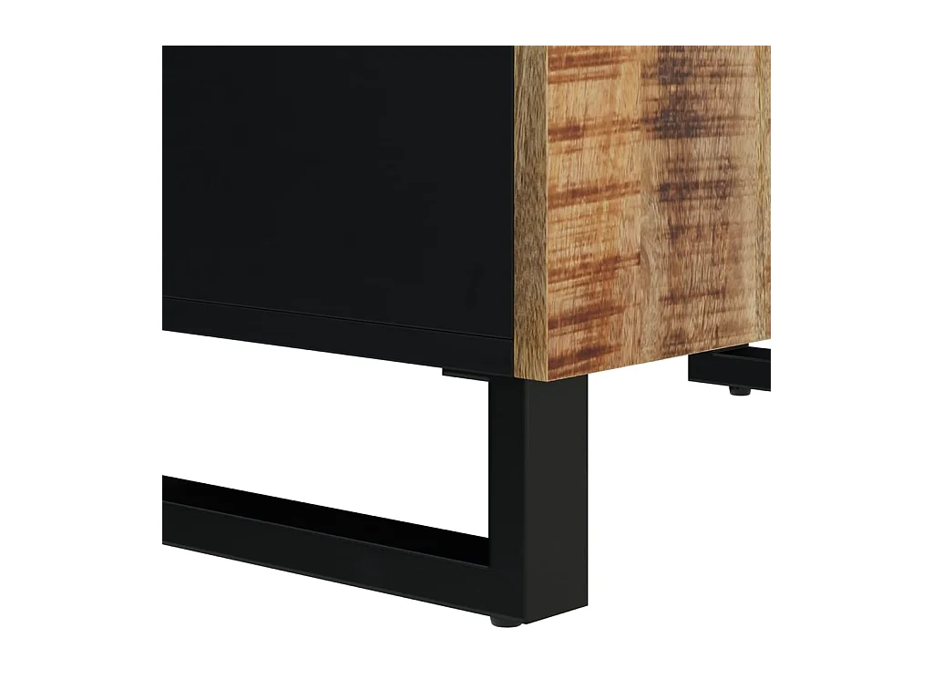 Aparador cómoda mueble almacenaje organizador cocina salón salón con 2 puertas 60 x 33 x 75 cm madera maciza de mango marrón 02_0029728