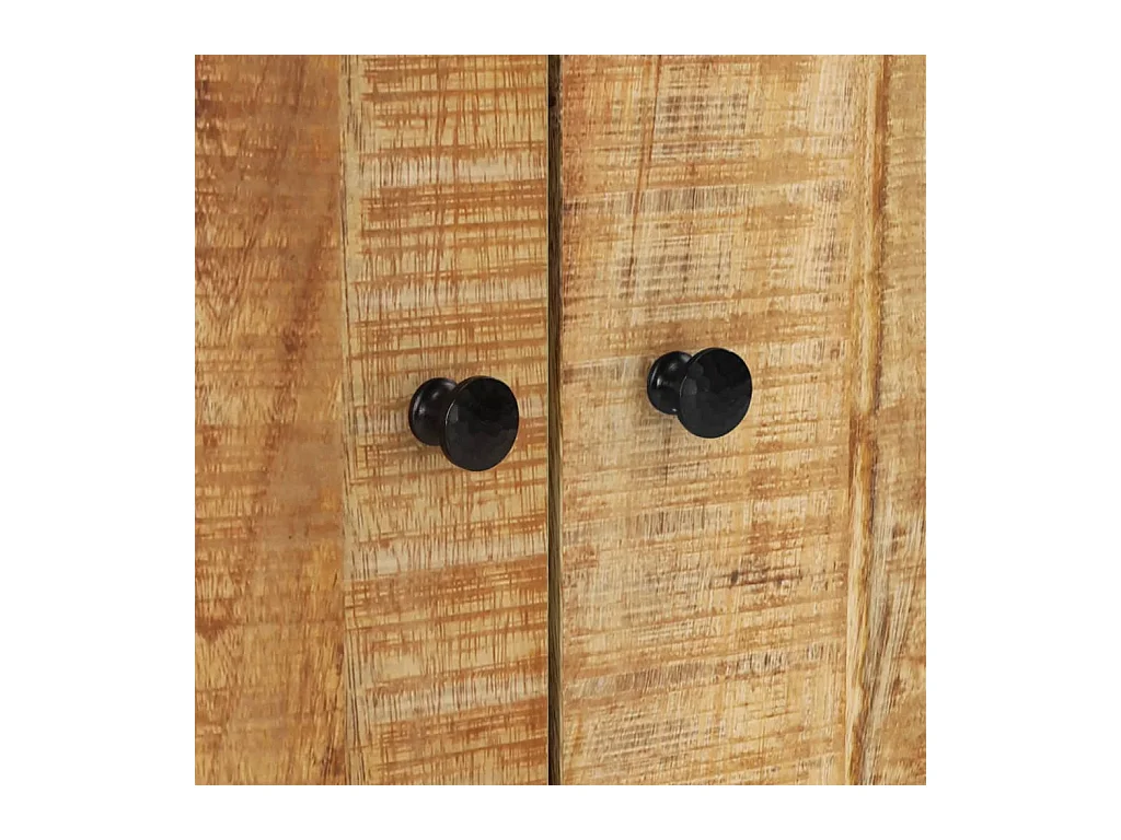 Aparador cómoda mueble almacenaje organizador cocina salón salón con 2 puertas 60 x 33 x 75 cm madera maciza de mango marrón 02_0029728