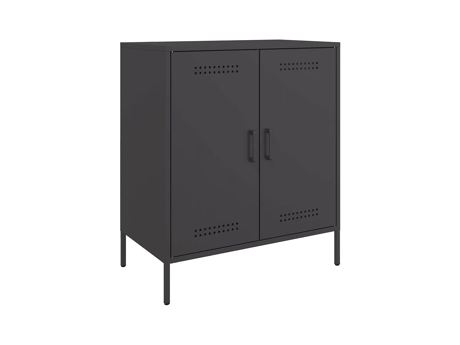 Credenza buffet cassettiera mobile contenitore organizer cucina soggiorno soggiorno 68 x 39 x 79 cm acciaio nero 02_0036020
