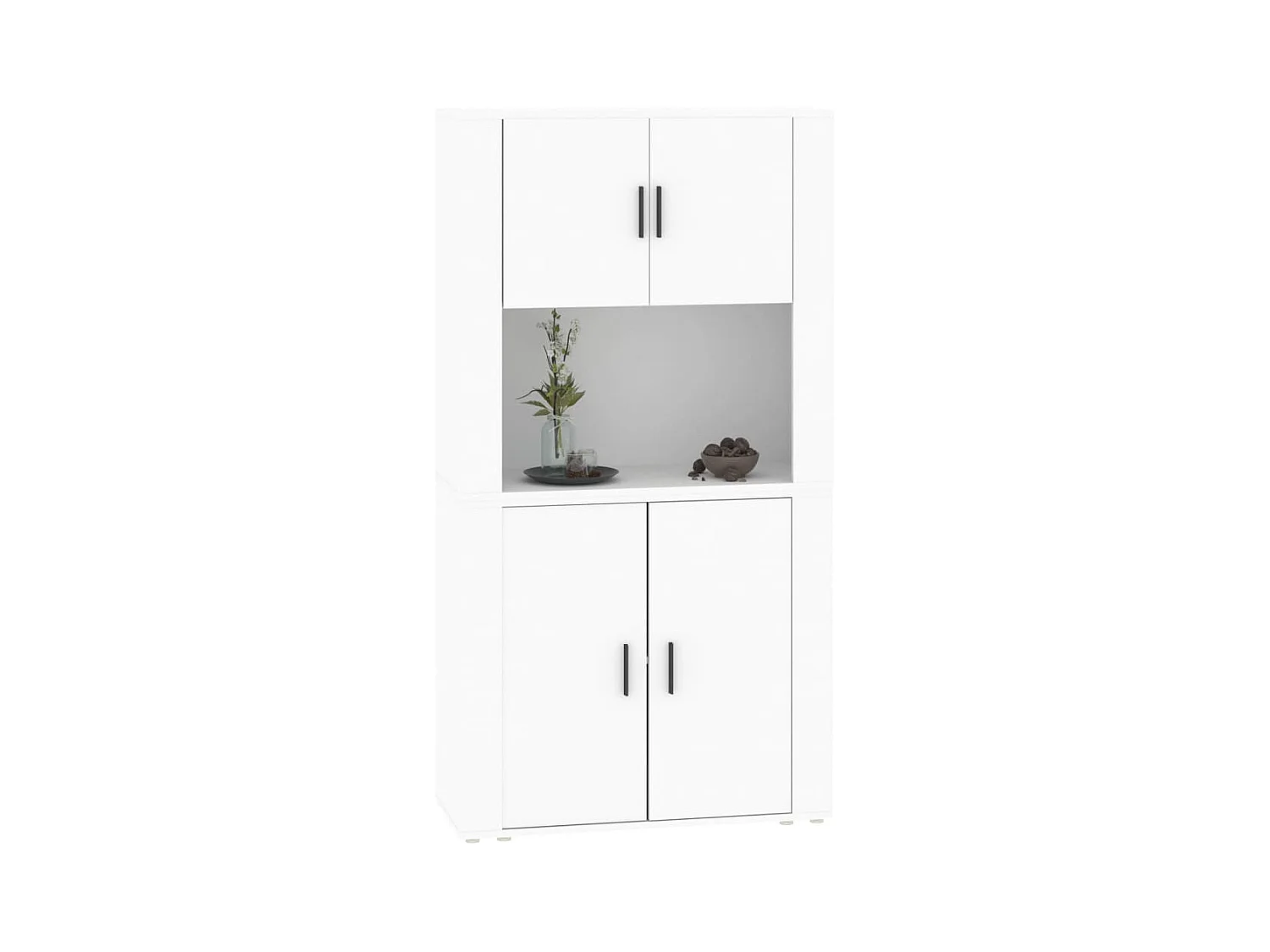 Buffet aparador cômoda armário unidade de armazenamento organizador cozinha sala de estar madeira de alta engenharia branca 02_0032781