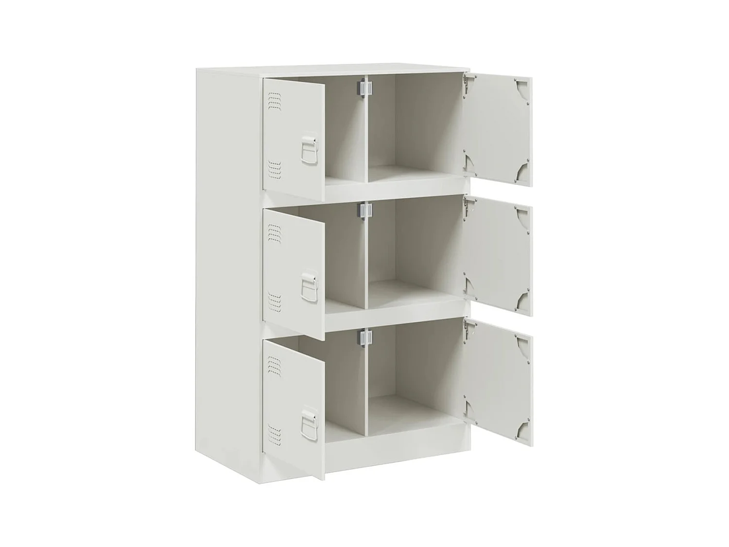 Aparador cômoda armário armário organizador cozinha sala sala 67 x 39 x 107 cm aço branco 02_0030385