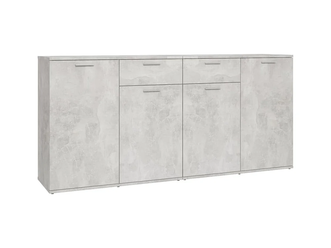 Aparador buffet cómoda mueble mueble de almacenaje organizador cocina salón salón 160 x 36 x 75 cm madera contrachapada gris 02_0031856