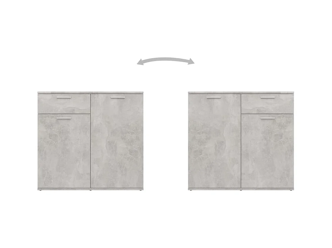 Aparador buffet cómoda mueble mueble de almacenaje organizador cocina salón salón 160 x 36 x 75 cm madera contrachapada gris 02_0031856