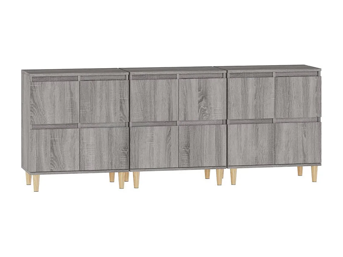 Credenza buffet cassettiera mobile contenitore organizer cucina soggiorno soggiorni 3 pezzi sonoma 60 x 35 x 70 cm pannelli compositi grigio 02_0037170