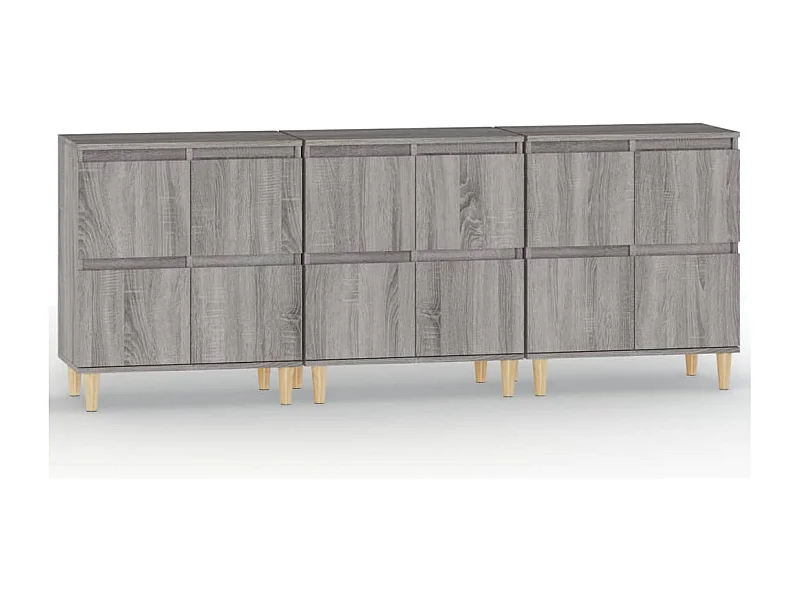 Credenza buffet cassettiera mobile contenitore organizer cucina soggiorno soggiorni 3 pezzi sonoma 60 x 35 x 70 cm pannelli compositi grigio 02_0037170