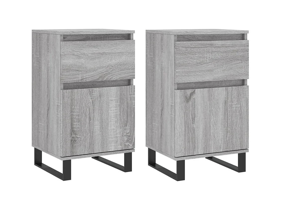 Credenza buffet cassettiera mobile contenitore organizer cucina soggiorno soggiorni set da 2 sonoma 40 x 35 x 70 cm pannelli compositi grigio 02_0036946