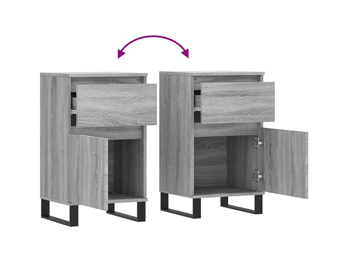 Credenza buffet cassettiera mobile contenitore organizer cucina soggiorno soggiorni set da 2 sonoma 40 x 35 x 70 cm pannelli compositi grigio 02_0036946