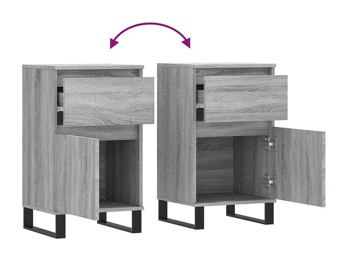 Credenza buffet cassettiera mobile contenitore organizer cucina soggiorno soggiorni set da 2 sonoma 40 x 35 x 70 cm pannelli compositi grigio 02_0036946