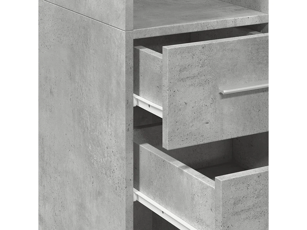 Aparador buffet cómoda armario mueble organizador cocina salón salón alto 30 x 42,5 x 185 cm madera contrachapada gris 02_0034237