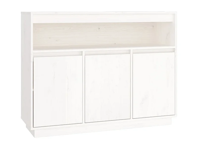 Aparador buffet cómoda mueble mueble de almacenaje organizador cocina salón salón 104,5 x 34 x 80 cm madera maciza de pino blanco 02_0030182