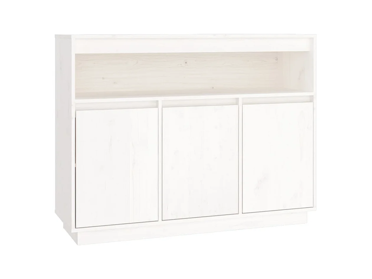 Credenza buffet cassettiera mobile contenitore organizer cucina soggiorno soggiorno 104,5 x 34 x 80 cm legno massello di pino bianco 02_0030182