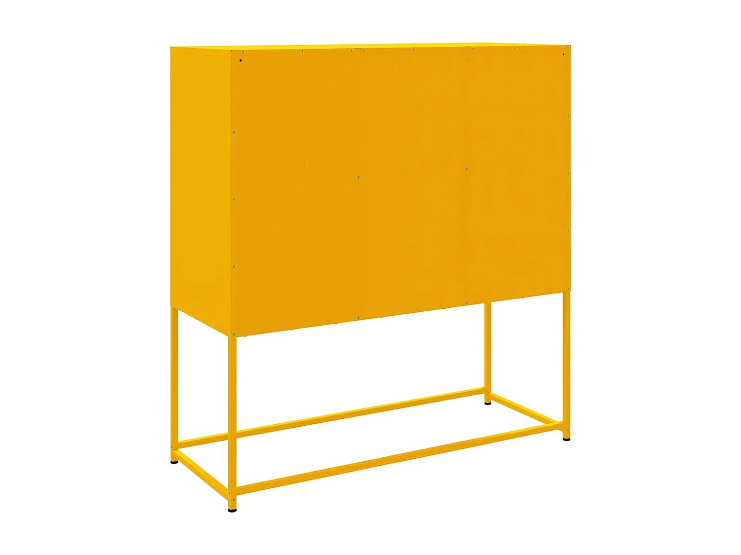 Buffet aparador cômoda armário unidade de armazenamento organizador cozinha sala sala alta mostarda amarelo 100,5 x 39 x 107 cm aço amarelo 02_0034730