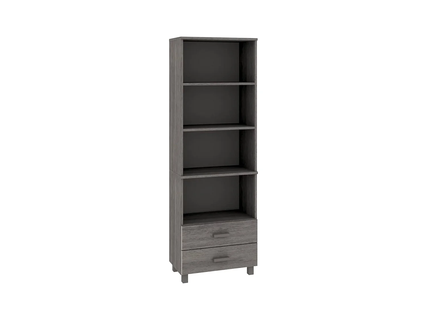 Credenza cassettiera cassettiera mobile contenitore organizer cucina soggiorno luminoso 60 x 35 x 180 cm legno massello di pino grigio 02_0032155