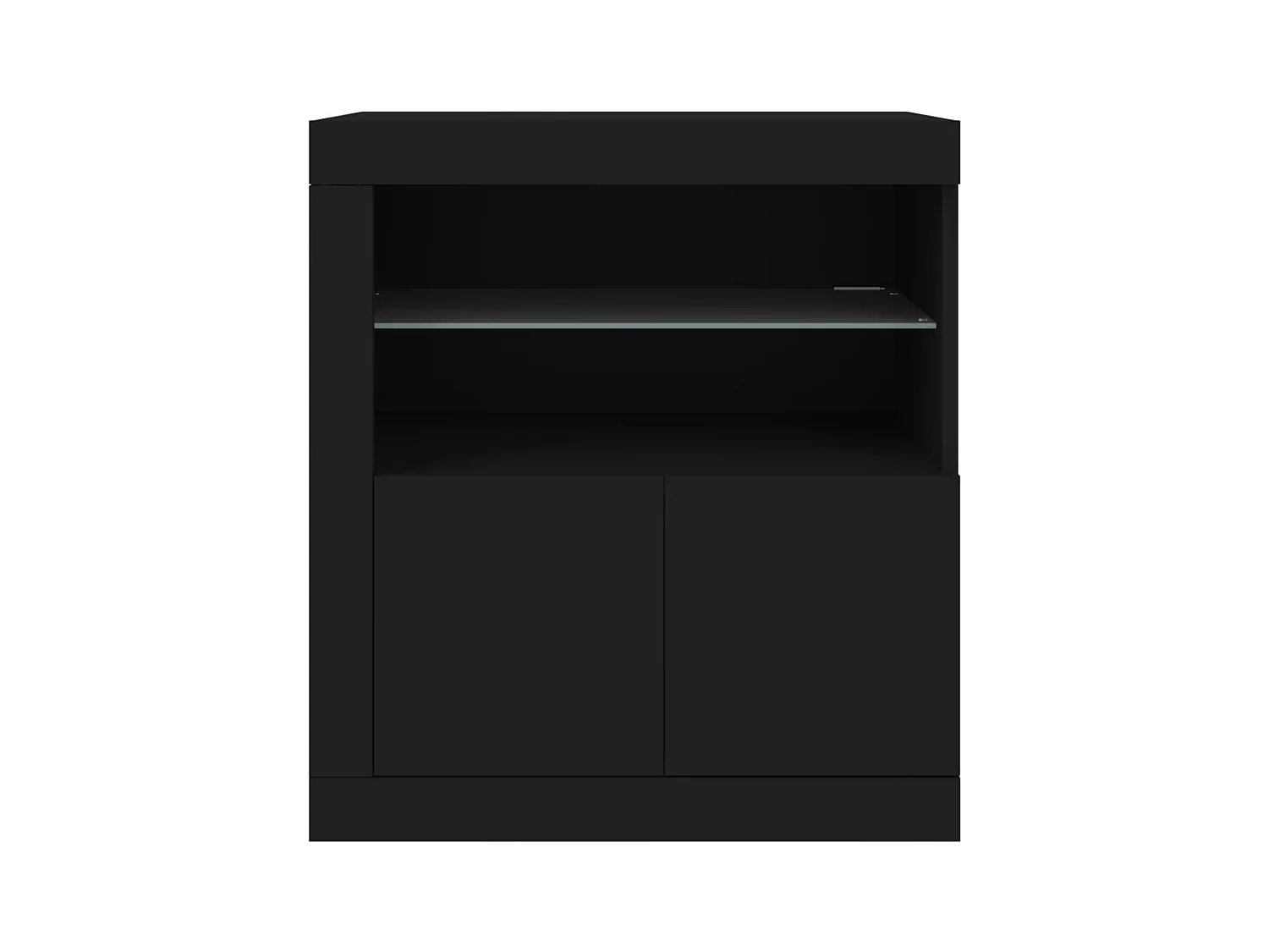 Buffet aparador cômoda armário organizador unidade cozinha sala sala com luzes LED 60,5 x 37 x 67 cm preto 02_0030042