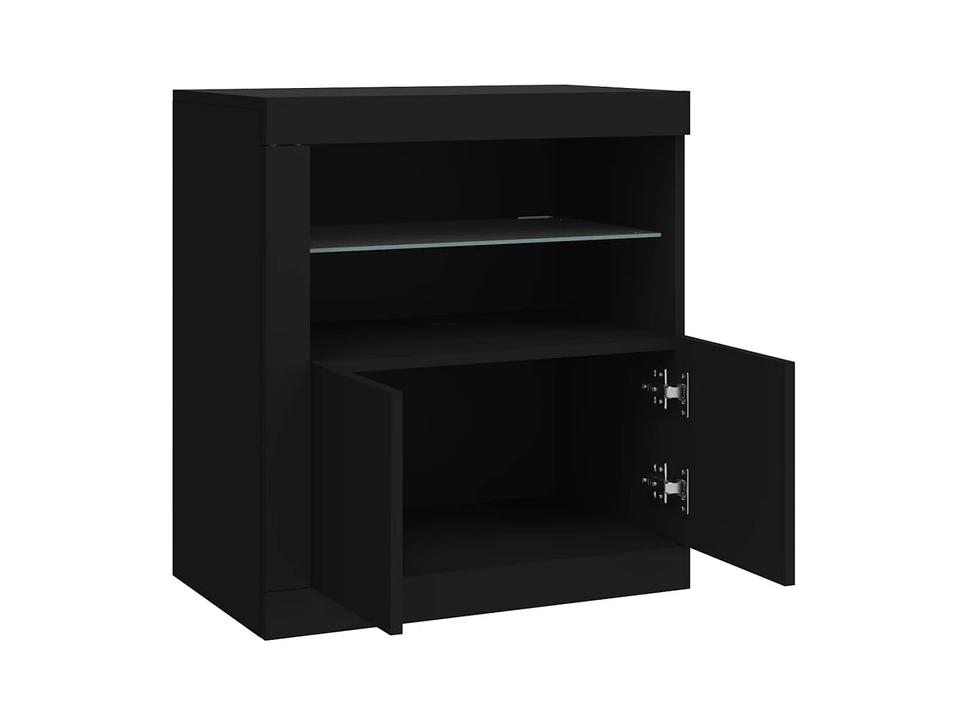 Buffet aparador cômoda armário organizador unidade cozinha sala sala com luzes LED 60,5 x 37 x 67 cm preto 02_0030042