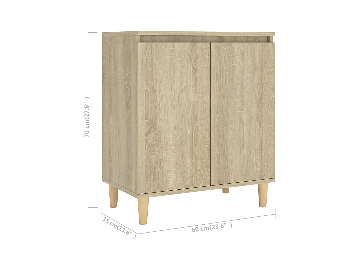 Credenza, credenza, cassettiera, mobiletto, organizer, cucina, soggiorno, soggiorno, con gambe in legno Sonoma, derivati ​​del legno marrone 02_0030089
